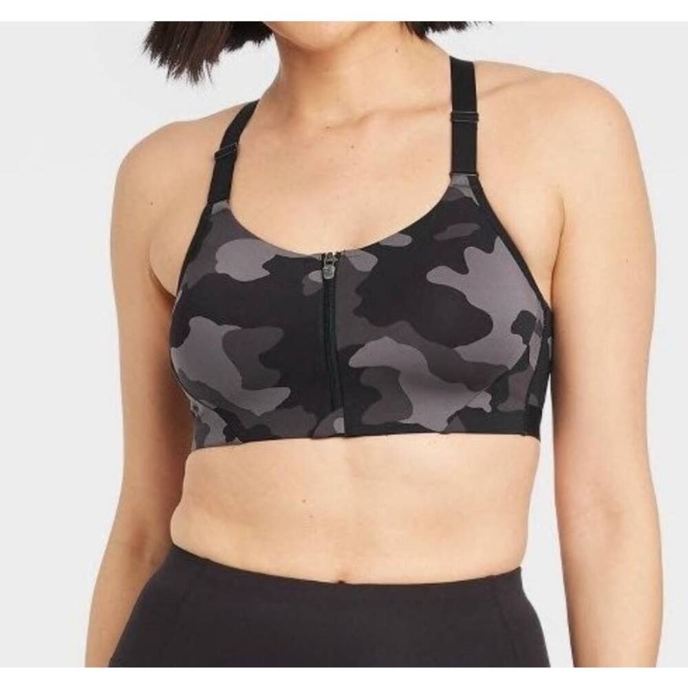 All In Motion Black/Gray Camo Sports Bra 36DD